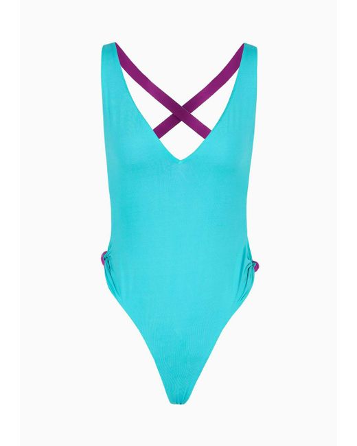 Giorgio Armani Blue One-piece Swimsuit