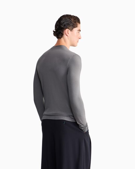 Giorgio Armani Gray Long Sleeve Jumper for men