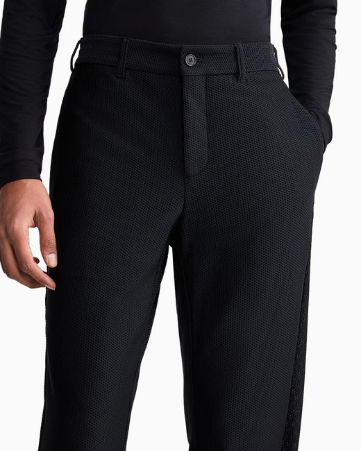 Giorgio Armani Black Flat Front Trousers for men