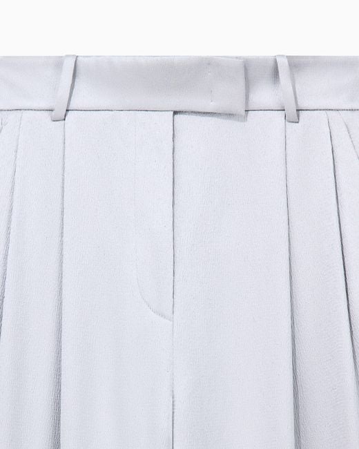 Giorgio Armani White Trouser Wide Leg With Two Pleats