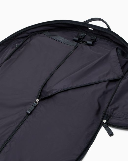 Giorgio Armani Umweltfreundlicher Kleiderbeutel Aus Nylon Und Vollnarbigem Leder in Black für Herren