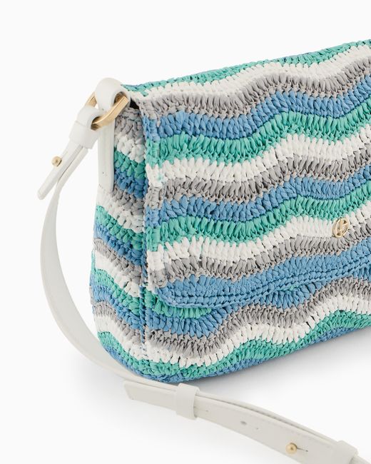 Giorgio Armani Blue La Prima Soft Small Baguette Bag