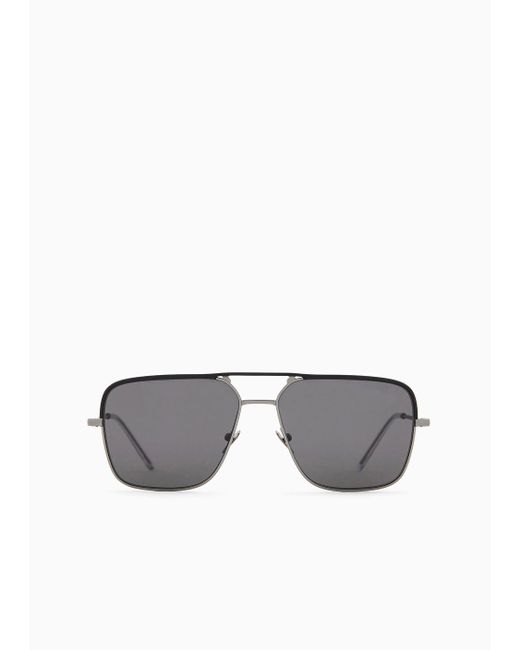 Giorgio Armani Gray Irregular-shaped Sunglasses for men