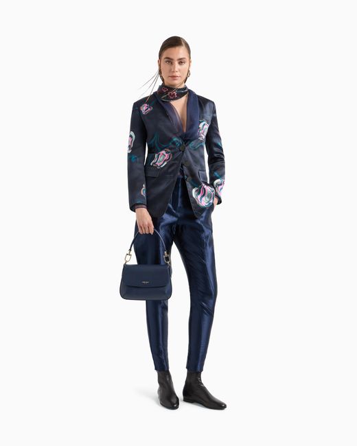 Giorgio Armani Blue Small La Prima Soft Bag