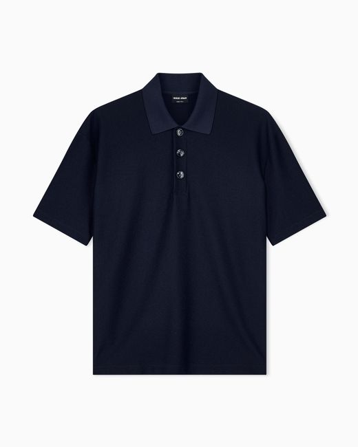 Giorgio Armani Blue Polo Shirt Regular Fit for men