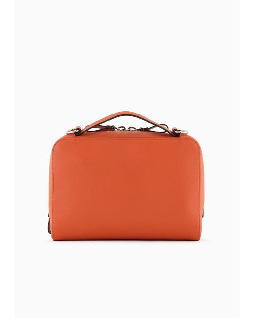 Giorgio Armani Orange Medium Leather Shoulder Bag for men