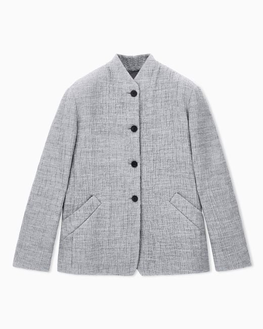 Giorgio Armani Gray Regular Fit Guru Collar Jacket