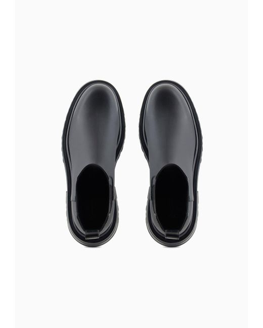 Giorgio Armani Black Chunky Sole Ankle Boots
