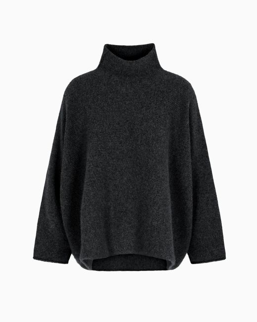 Giorgio Armani Women's Black Cashmere Mock-Neck Sweater