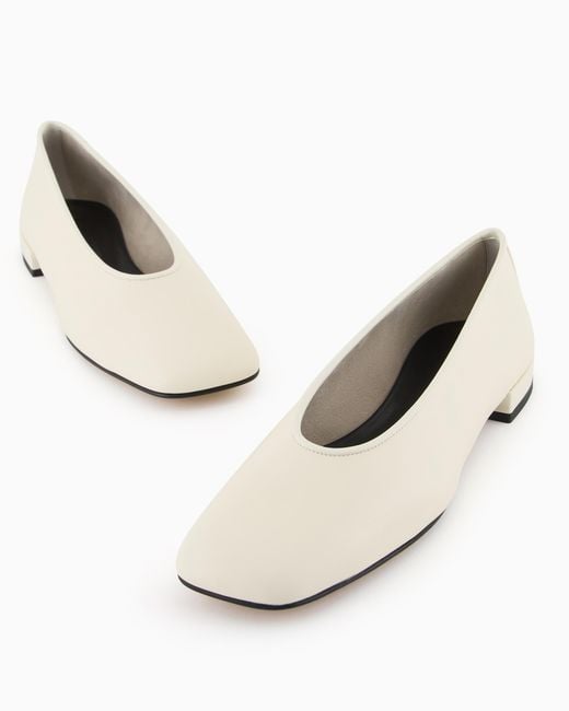 Giorgio Armani White X 10 Corso Como Calfskin Ballerinas