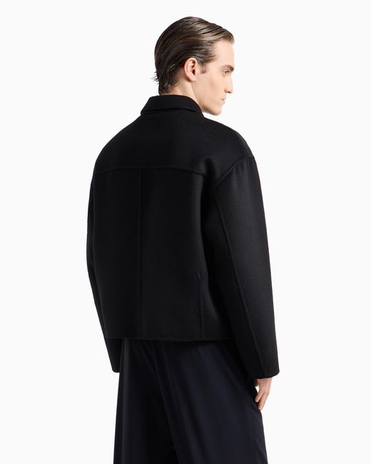 Giorgio Armani Black Double Cashmere Cloth Blouson for men