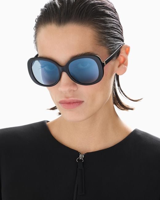 Giorgio Armani Blue Round Sunglasses