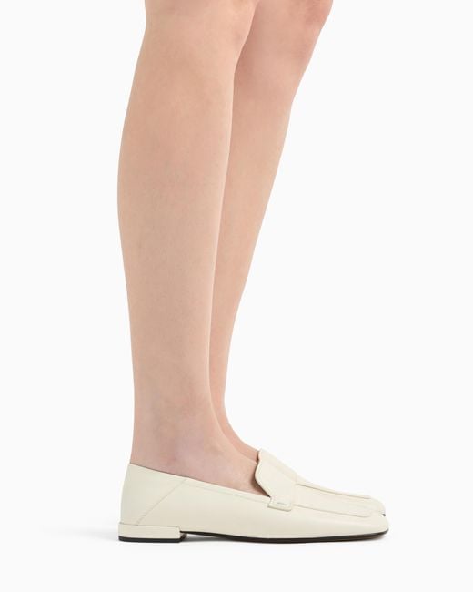 Giorgio Armani White X 10 Corso Como Calfskin Loafers