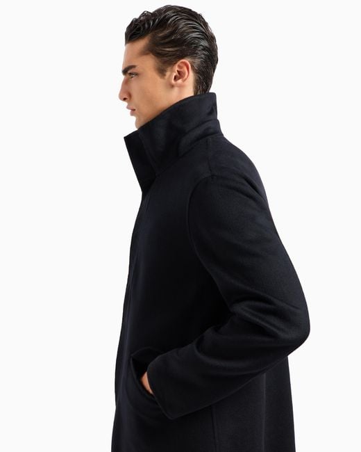Giorgio Armani Blue Pea Coat for men