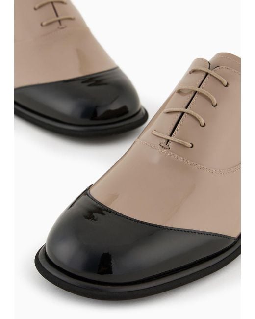 Giorgio Armani Multicolor Patent-leather Derby Shoes