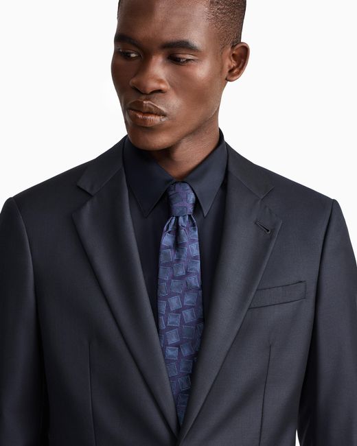 Giorgio Armani Blue Woven Tie for men