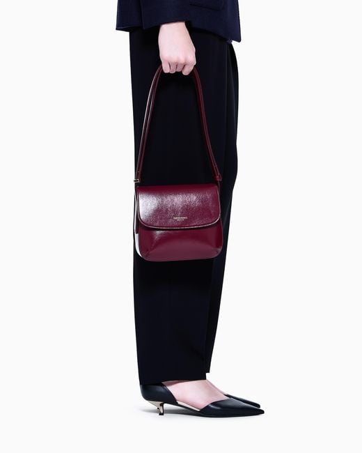 Giorgio Armani Red Palmellato-Leather La Prima Bag