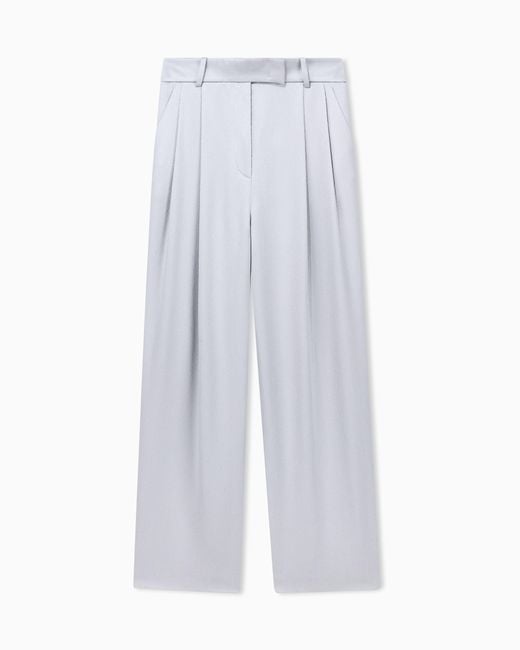 Giorgio Armani White Trouser Wide Leg With Two Pleats