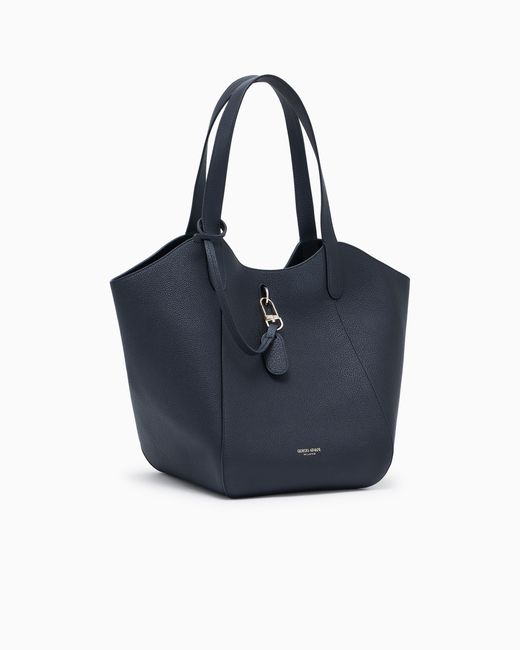 Giorgio Armani Blue Pebbled Bag With A Removable Inner Pouch