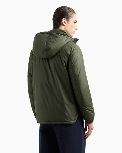Blouson Con Cappuccio Imbottito di Giorgio Armani in Green da Uomo
