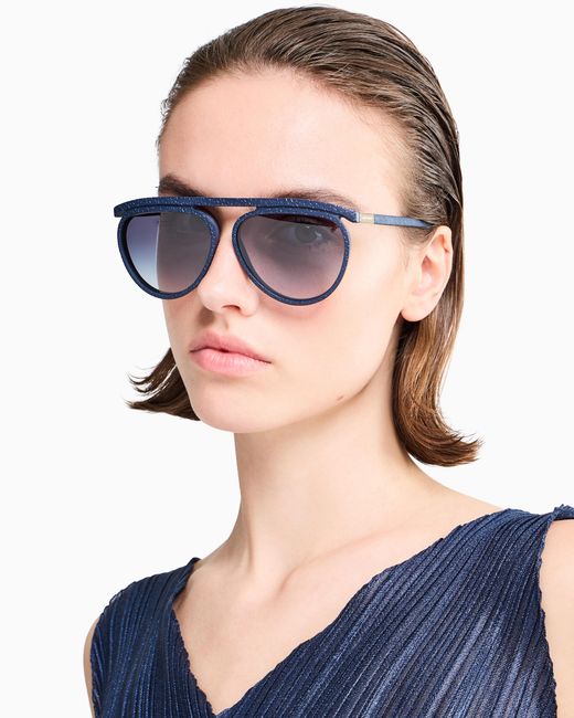 Giorgio Armani Blue Aviator Sunglasses