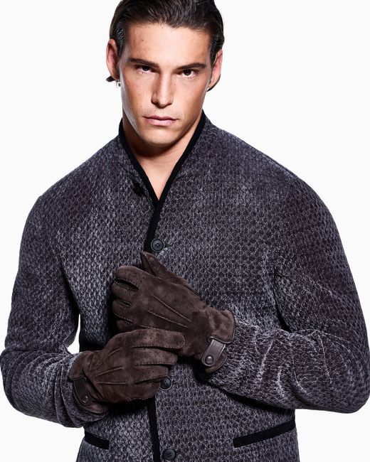 Guanti di Giorgio Armani in Black da Uomo