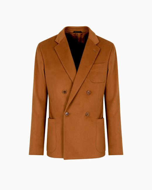 Giorgio Armani Brown Vicuña Double-Breasted Jacket for men