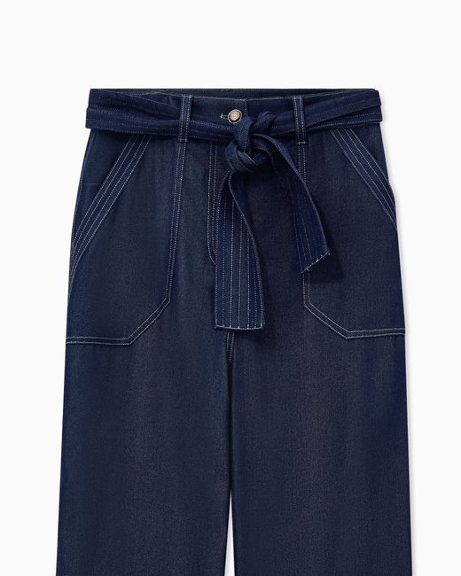 Giorgio Armani Blue Cargo Jeans With A Belt