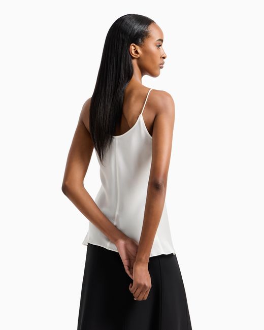 Giorgio Armani White Silk Charmeuse Top