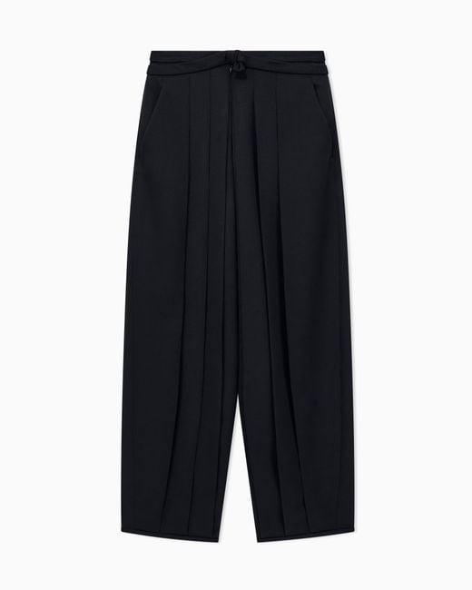 Giorgio Armani Blue Trousers Regular Fit Pleated