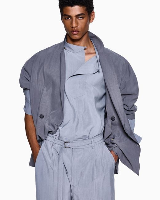 Giorgio Armani Blue Double-Breasted Jacket for men