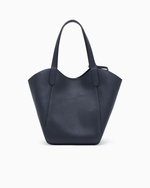 Giorgio Armani Blue Pebbled Bag With A Removable Inner Pouch
