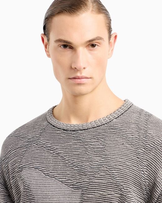Maglia Girocollo di Giorgio Armani in Gray da Uomo