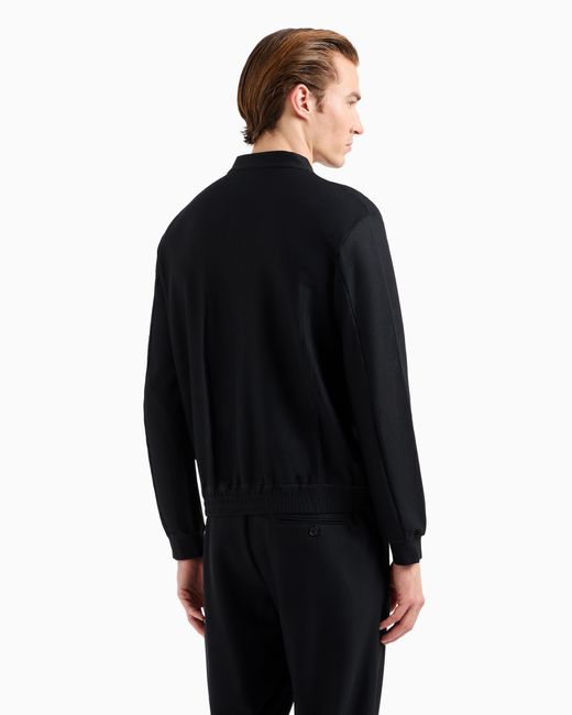 Cazadora De Tejido Gofrado Técnico Giorgio Armani de hombre de color Blue