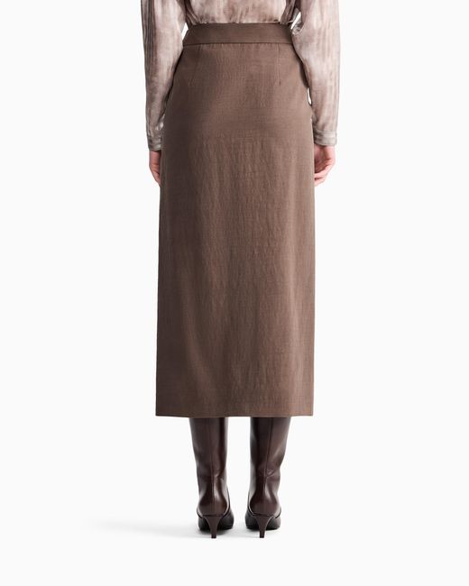 Giorgio Armani Brown Long Wrap Skirt