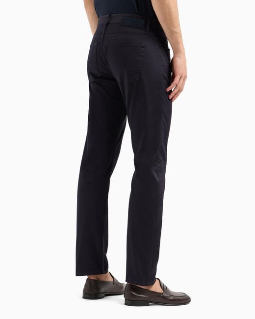 Giorgio Armani Blue Regular-Fit, Five-Pocket Trousers for men