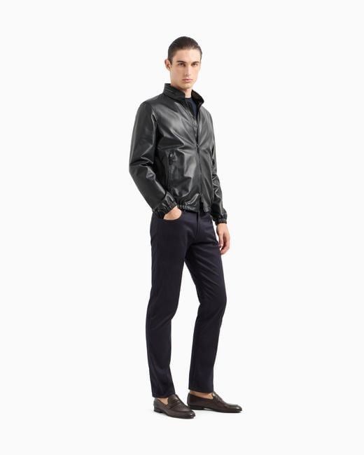Giorgio Armani Blue Regular-Fit, Five-Pocket Trousers for men