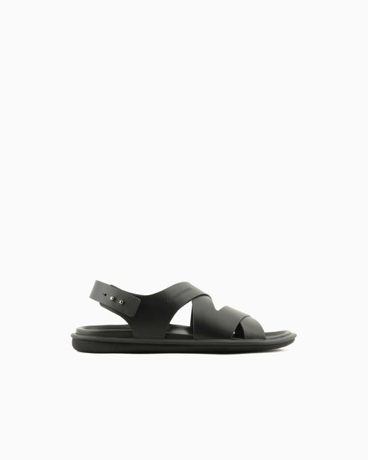 Giorgio Armani White Leather Woven Sandals for men