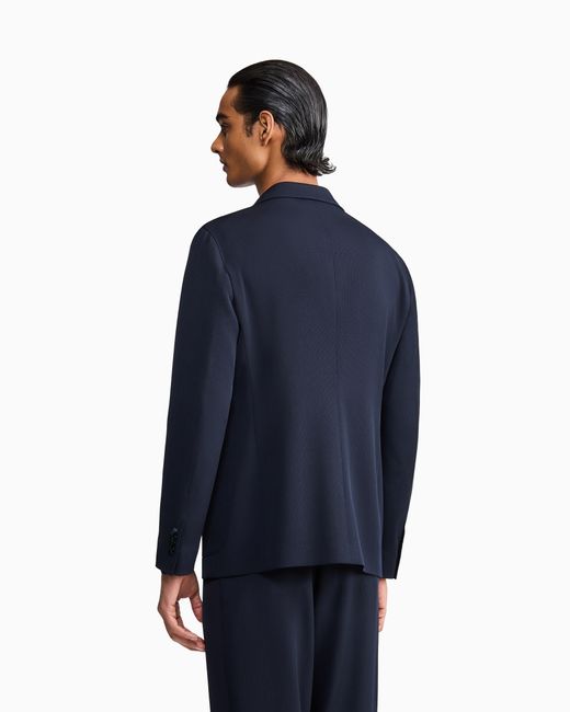 Giorgio Armani Blue Upton Line Single-Breasted Jacket for men