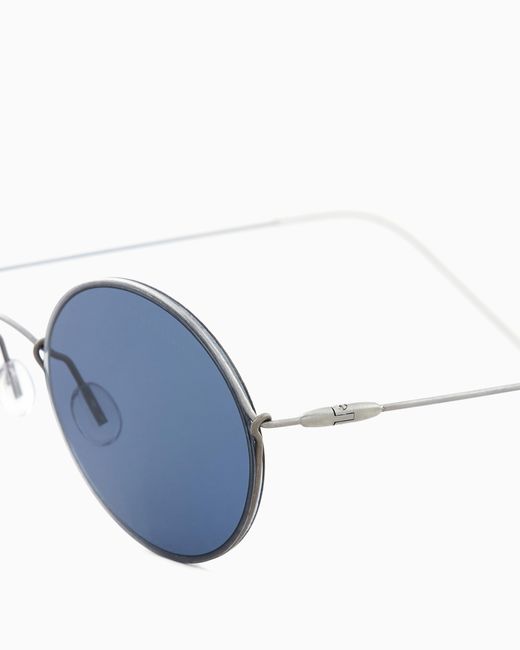 Giorgio Armani Blue Oval Sunglasses for men