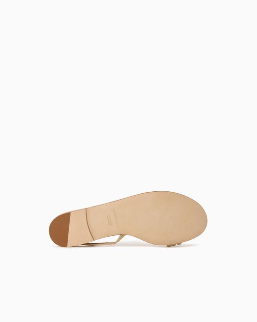Giorgio Armani White Flat Sandals