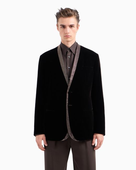 Giorgio Armani Black Giorgio's Velvet Single-Breasted Tuxedo Jacket for men