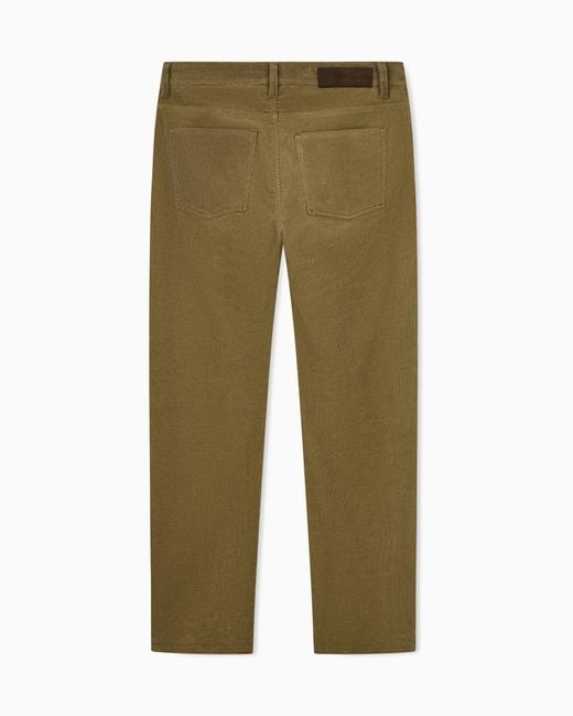 Giorgio Armani Green Five-Pocket Corduroy Trousers for men