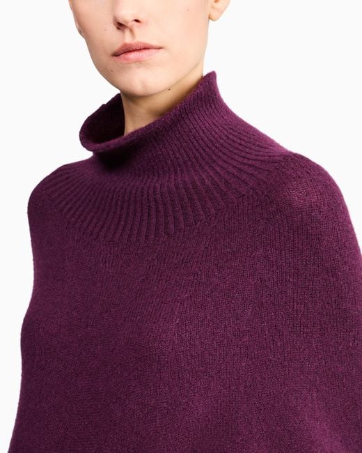 Giorgio Armani Purple Oversized Turtleneck Sweater