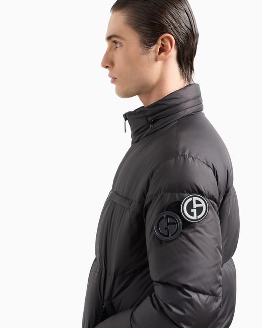 Giorgio Armani Blue Bomber Jacket With Goose-Down Padding Asv for men