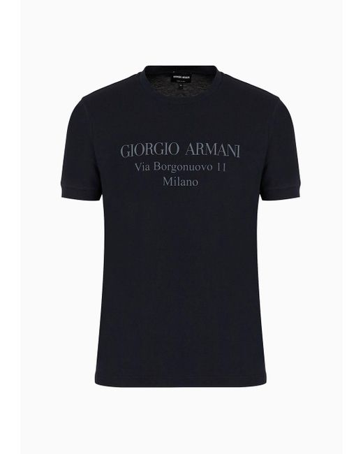 Giorgio Armani Black Borgonuovo 11 Crew-neck T-shirt In Pima Cotton Jersey for men