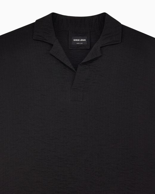Giorgio Armani Black Jacquard Polo for men
