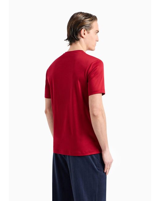 Giorgio Armani Cotton-interlock T-shirt With Embroidered Logo for men