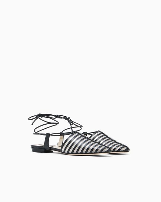 Giorgio Armani White Leather Sandals