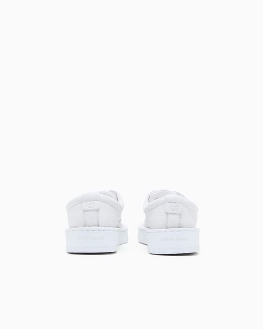 Giorgio Armani White Deerskin Slip-Ons for men